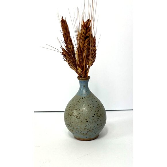 Vintage Studio Pottery Speckled Stoneware Glazed Decorative Vase Artist Signed - Picture 4 of 8